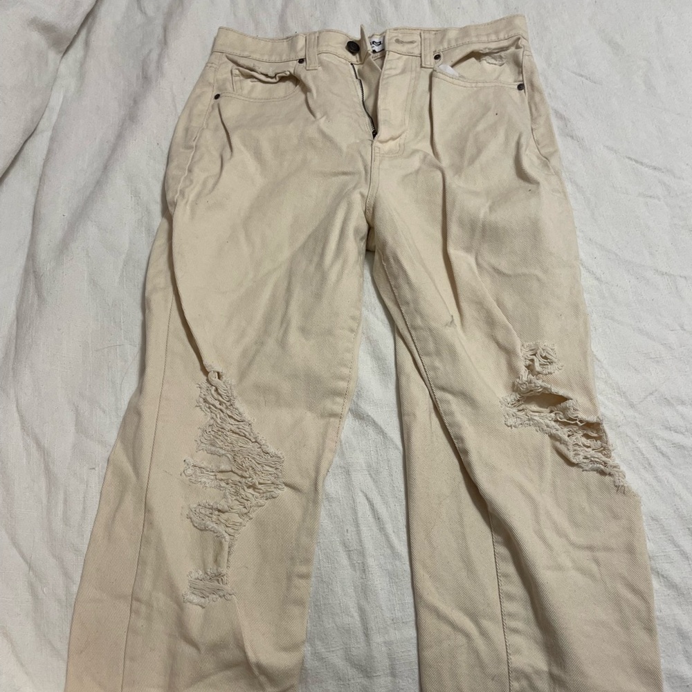 RSQ Cream Wide Leg Pants
